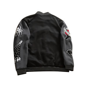 High Quality <b>Men's</b> Custom Chenille Embroidery Patches Winter Fleece Varsity <b>Jacket</b> Halloween Party Streetwear <b>Casual</b> Leather - Product Image 2