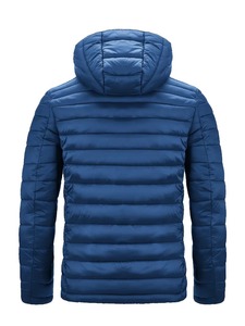 Chaqueta acolchada con capucha recubierta hecha a medida para hombre, fabricante de alta calidad, duradera, impermeable, a prueba de viento, ropa de invierno, bolsillo frontal - Product Image 2