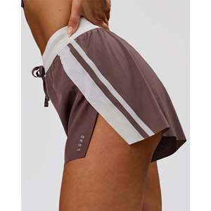 Shorts de course taille haute pour femme - Mélange coton et élasthanne couleur poudre de cacao XS - Product Image 4