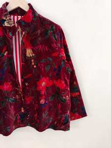 Veste bomber en velours de coton respirant écologique réversible à imprimé jungle classique Art & Craft pour femmes Hiver - Product Image 4