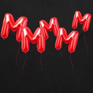 Camiseta gráfica M Balloons para hombres y mujeres, camiseta con estampado de letras de globos rojos, camiseta creativa de algodón negro para ropa de calle - Product Image 4