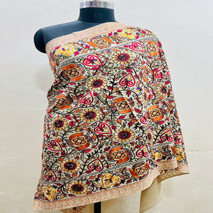 Pashmina de lujo FW Kashmiri Nalki bordado Jama chal Regal hecho a mano elegancia - Product Image 1