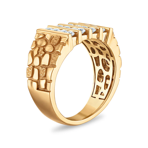 Anillo de estilo urbano personalizado Hip Hop para hombre en oro amarillo de 14kt diamantes cultivados en laboratorio con joyería fina de claridad VVS mejorada - Product Image 2