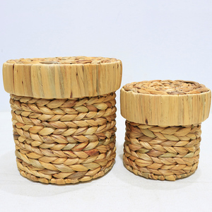 Artex Dong Thap Cestas de almacenamiento de jacinto de agua y algas marinas hechas a mano para decoración y organización del hogar - Product Image 4