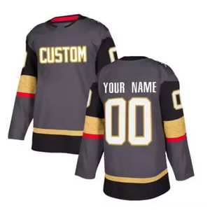 Jersey de Hockey sobre Hielo Personalizado Unisex Negro y Dorado, Cuello en V, Impresión Sublimada con Logotipo del Equipo, Manga Larga, Poliéster/Algodón que Absorbe la Humedad, 320g - Product Image 2