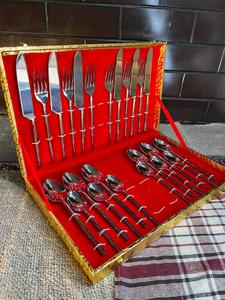 Juego de Cubiertos de Acero Inoxidable con Mango de Madera, 2 Piezas, Estilo Rústico Plateado, Servidores de Ensalada y Pastel, Cubiertos Modernos Inspirados en la Naturaleza para Bodas - Product Image 3