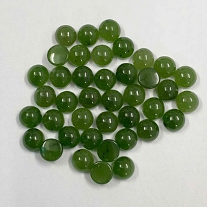 Piedras preciosas naturales de cabujón redondo de Jade nefrita, piedras preciosas Verdes Naturales, 3*3mm a 20*20mm, piedras preciosas sueltas con parte posterior plana, precios de fábrica - Product Image 3