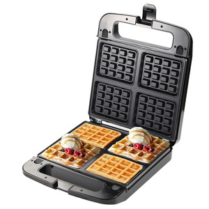 Máquina eléctrica para hacer gofres, máquina de desayuno antiadherente, gofrera belga de acero inoxidable, aparato de cocina para el hogar y el restaurante - Product Image 1