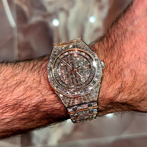 Buena calidad totalmente personalizado Iced Out Diamond Moissanite reloj para hombres Hip Hop Diamond Jewelry reloj regalo - Product Image 5