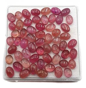 ทับทิมธรรมชาติอัญมณีเรียบด้านล่างแบนรูปไข่ Cabochon DIY สําหรับแหวนจี้ต่างหูเครื่องประดับหินหลวม - Product Image 3