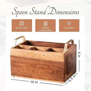 Porte-cuillères en bambou robuste à trois niveaux réglable, fait à la main, design classique, finition élégante pour une légèreté et une durabilité exceptionnelles - Product Image 6