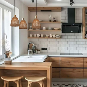 Lampe suspendue moderne vietnamienne en jonc de mer avec abat-jour minimaliste pour la décoration intérieure dans le salon ou l'hôtel de villégiature - Product Image 5