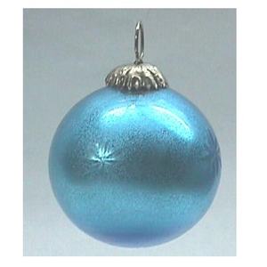 Boules de Noël en verre bleu de 7,5 cm pour décorations intérieures et extérieures, fêtes festives, TVAKM - Product Image 1