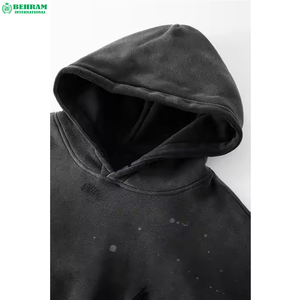 100% Cotton Winter <b>Drop</b> Shoulders <b>Acid</b> Washed Distressed Pullover Hoodies Thermal Heavyweight Oversize Fleece/French Terry - Product Image 3