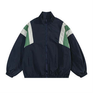 Logotipo personalizado Nylon Spandex Streetwear Impermeable Deportes Gimnasio Chaquetas Escuela Entrenamiento Contraste Color Zip up Chaqueta para los hombres - Product Image 1