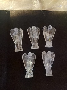 Figurine d'ange en quartz clair naturel sculpté, pierre de guérison Reiki, décoration intérieure, cadeau, vente en gros de Rais Agate - Product Image 6