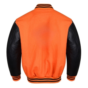 Personalizable Vintage Bomber chaqueta de cuero para los hombres OEM Carta Patrón Estilo CollegeBaseballjacket para los hombres DDP Envío - Product Image 4