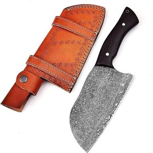 2023เหล็กดามัสกัสเซอร์เชฟมีดโกนแบบเซอร์เบียปลอกหนังคาร์บอนด้ามจับไม้สำหรับใช้ในครัว - Product Image 1