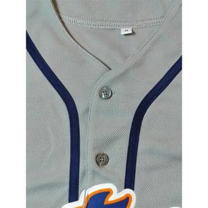 Maillot de baseball pour hommes, uniforme d'équipe imprimé par sublimation, chemise en polyester, nom personnalisé, bleu gris, vêtements de sport, taille plus, respirant - Product Image 4
