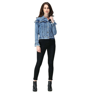 Vestes en jean pour femmes personnalisées à la vente chaude, veste en jean en coton respirant, style ajusté pour la saison hivernale, OEM disponible 2025 - Product Image 6