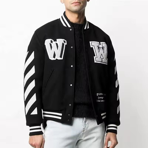 Custom Men's Hooded Stand Letterman Varsity <b>Jacket</b> <b>Canvas</b> Breathable Vintage Streetwear Embroidery Chenille Patch Winter Front - Product Image 5
