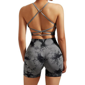 เซ็ตออกกำลังกายสำหรับผู้หญิงเซ็ตกางเกงขาสั้นโยคะแบบซับลิเมชัน2ชิ้น - Product Image 3