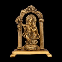 Nouvelle collection de Statue en métal plaqué or pour Couple religieux Hindu Radha Krishna mandr pour décoration de la maison et cadeaux