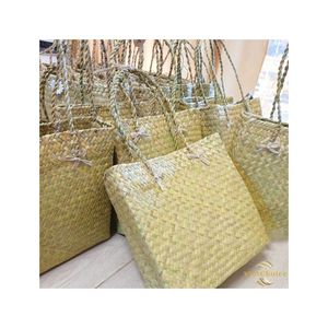 Sac fourre-tout en paille personnalisable sur mesure avec logo, fait main, écologique, sac de plage, fabriqué au Vietnam, pour l'été, sac de voyage promotionnel - Product Image 6