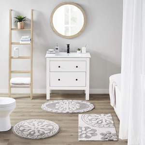Tapis de bain en coton de luxe, tapis en caoutchouc gaufré, logo de luxe, maison, cuisine, porte, toilettes, Noël, personnalisable - Product Image 4