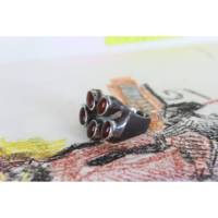 Pendentif multi-pierres en argent sterling 925 avec agate rouge sertie clos, design bohème contemporain, fait main, pièce d'exception unisexe
