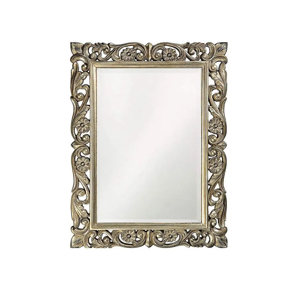 Резное деревянное подвесное зеркало для ванной комнаты, аксессуары для украшения дома и сада, Лидер продаж, настенное зеркало, деревянная рама