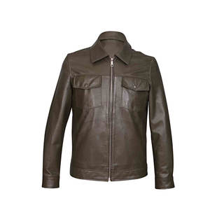 Veste en cuir fine de qualité supérieure à col montant, chaude et confortable pour homme, vente en ligne - Product Image 1