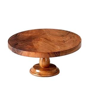 Soporte de pastel de madera de moda superior con cubierta acrílica para bodas, producto de madera redondo, soporte para pastel de servidor, bandeja de exhibición para cupcakes - Product Image 1