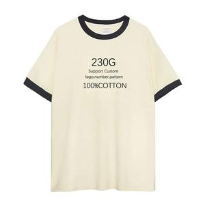 Vente en gros en vrac 100% T-shirts en coton pour hommes T-shirt à col rond uni ample imprimé de logo personnalisé Fabricant OEM - Product Image 1