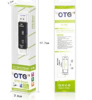 SENYE 3-en-1 Type-C/USB/MICRO vers lecteur de carte externe OTG prend en charge les cartes SD et TF pour ordinateur portable/téléphone
