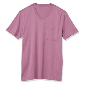 Camiseta cómoda de manga corta de varios colores de OEM, Camisetas básicas holgadas informales para hombre, camisetas lisas de algodón con cuello en V para hombre - Product Image 5