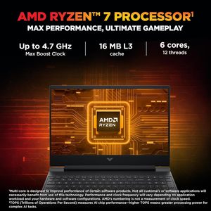Portátil Victus AMD Ryzen 7 7445HS de Doble Núcleo, 4GB RTX 2050 GDDR6, 16GB DDR5 (Ampliable), 512GB SSD, 1600x900, 144Hz, 300 Nits, IPS, 15.6''/39.6cm - Product Image 2