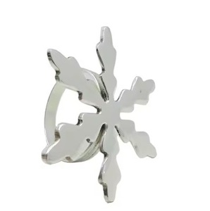 Anneaux de serviette en forme de fleur en fil de fer Anneaux de serviette en métal attrayants finis en or Pièce maîtresse de table Arrivée à chaud - Product Image 2