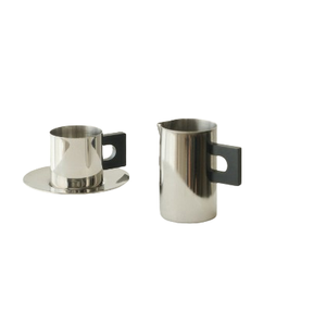 Juego de Tazas de Té Individuales, Diseño Grabado a Mano, Acabado Plateado, Taza de Acero para Café, Servicio de Té en Casa u Hotel con Platillo - Product Image 2