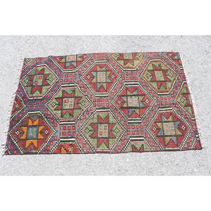 Alfombra Turca Vintage Pequeña de 2.7x4.5 pies, Alfombra Oriental Roja de Lana - Product Image 3
