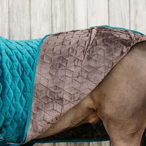 Alfombra de caballo de terciopelo esmeralda/Manta acolchada con piel de oveja 100G 200G 300G archivado poliéster personalizable último diseño - Product Image 5