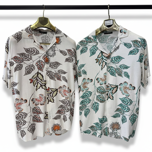 Chemise Homme Florale Moderne à Manches Courtes Coupe Décontractée Légère en Satin Élégante Décontractée d'Été Séchage Rapide Respirante Tenue de Vacances - Product Image 2