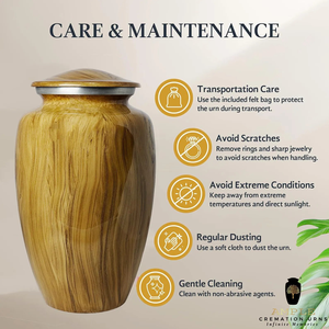 Urna de cremación de Metal marrón Premium hecha a mano de aluminio con revestimiento de Meena, recuerdo grande a prueba de fugas y Urna conmemorativa grabable - Product Image 5