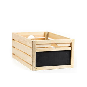 Bac <span class=keywords><strong>de</strong></span> rangement en bois avec tableau noir/poignées Palette <span class=keywords><strong>de</strong></span> stockage en bois empilable Caisses Organisateur Boîte en bois Conteneur avec fenêtre <span class=keywords><strong>de</strong></span> visualisation - Product Image 6