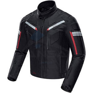 Blouson de moto, veste de motard, imperméable, coupe-vent, protection intégrale du corps, rembourrage blindé, veste de conduite d'été, noir - Product Image 1