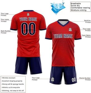 ชุดเครื่องแบบฟุตบอลปรับแต่งได้-ผ้าฝ้าย100% แห้งเร็วขนาดผู้ใหญ่ทุกเพศ - Product Image 3