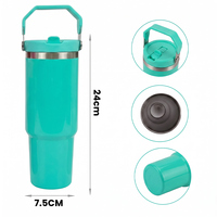 Lot de 25 gobelets de voyage isothermes en acier inoxydable de 30 oz avec poignée, couleurs assorties, sublimation, entrepôt USA
