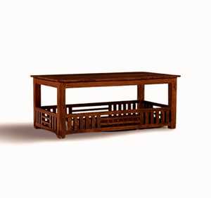 Mesa de centro de madera maciza, estilo rústico de granja, almacenamiento Rectangular, Estantes abiertos para sala de estar, decoración del hogar - Product Image 2