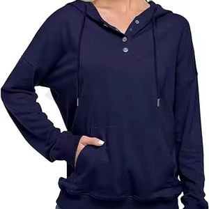 Sweat-shirt à capuche tie-dye à manches longues pour femme, décontracté, surdimensionné, en spandex, taille XS, col zippé, boutonné, doux et confortable - Product Image 1