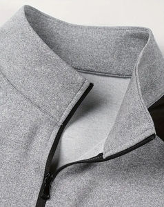 Embroidered Applique Heavyweight Pullover Hoodies <b>Men's</b> Winter Plain Dyed <b>half</b> <b>zip</b> top quality up <b>sweatshirt</b> for <b>men</b> - Product Image 4